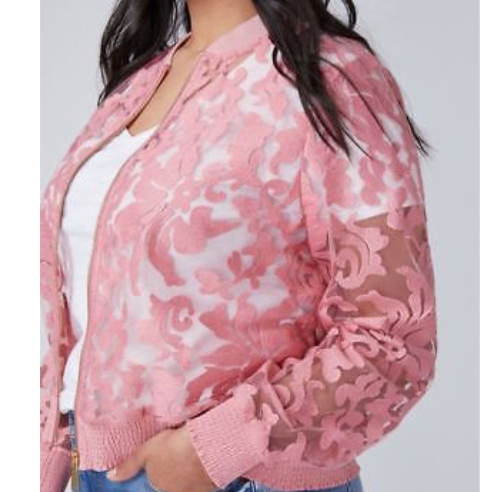 Lane Bryant pink bomber jacket